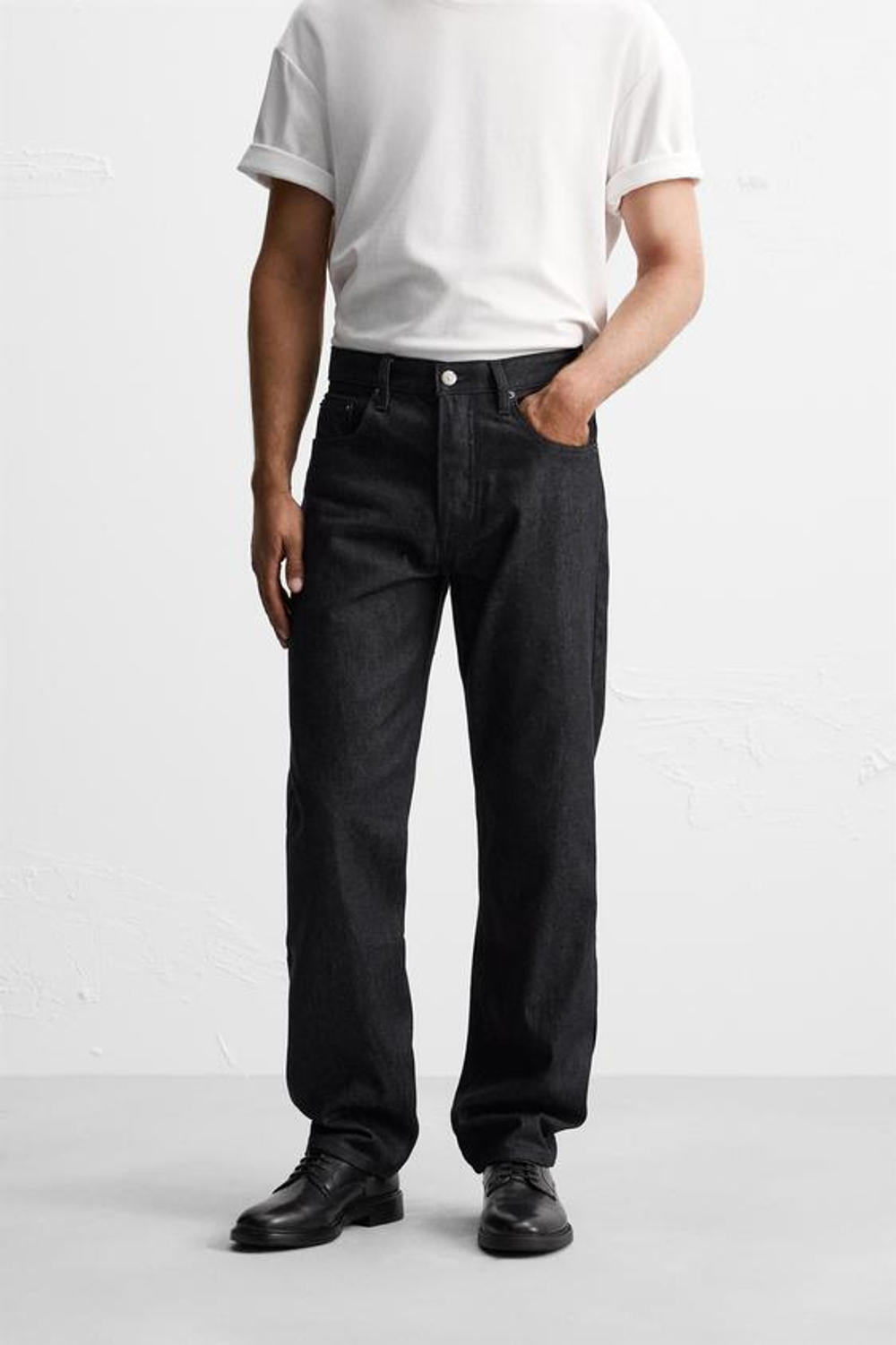 ZARA ДЖИНСЫ STRAIGHT-LEG, МОРСКОЙ СИНИЙ