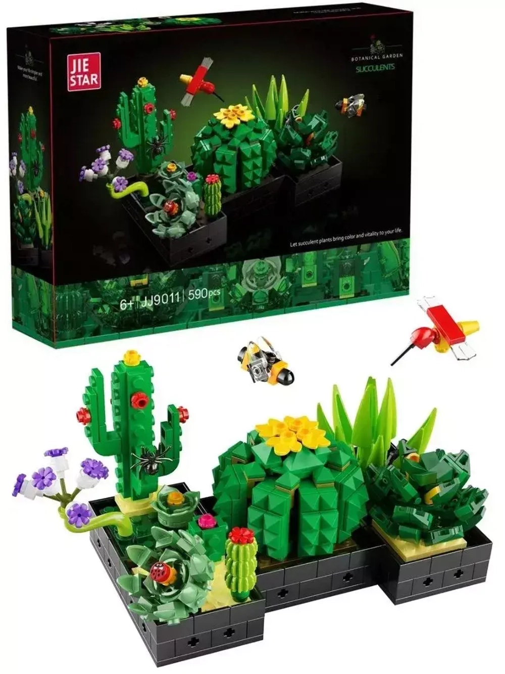 Конструктор цветы Суккуленты 590 деталей