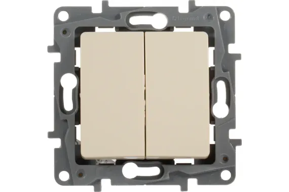 Выключатель Legrand Etika 2 клавиши слоновая кость 25679