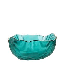 Салатник, набор 3шт. "Frost stripe" (зеленый) d=12,5/15,5/19см (стекло) (транспортная упаковка)