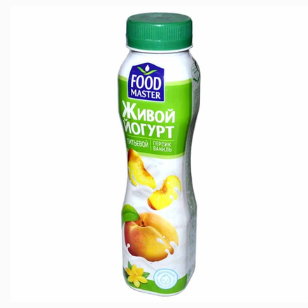 Живой Йогурт Food Master Персик-ваниль 280 гр