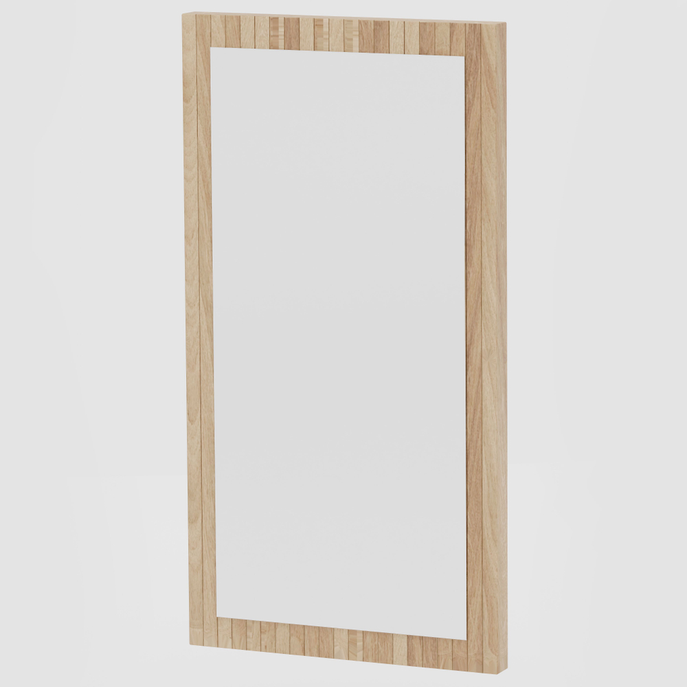 Зеркало настенное прямоугольное Пиафорте 1195х630 с деревянной рамой / зеркало в прихожую из массива дикого дуба