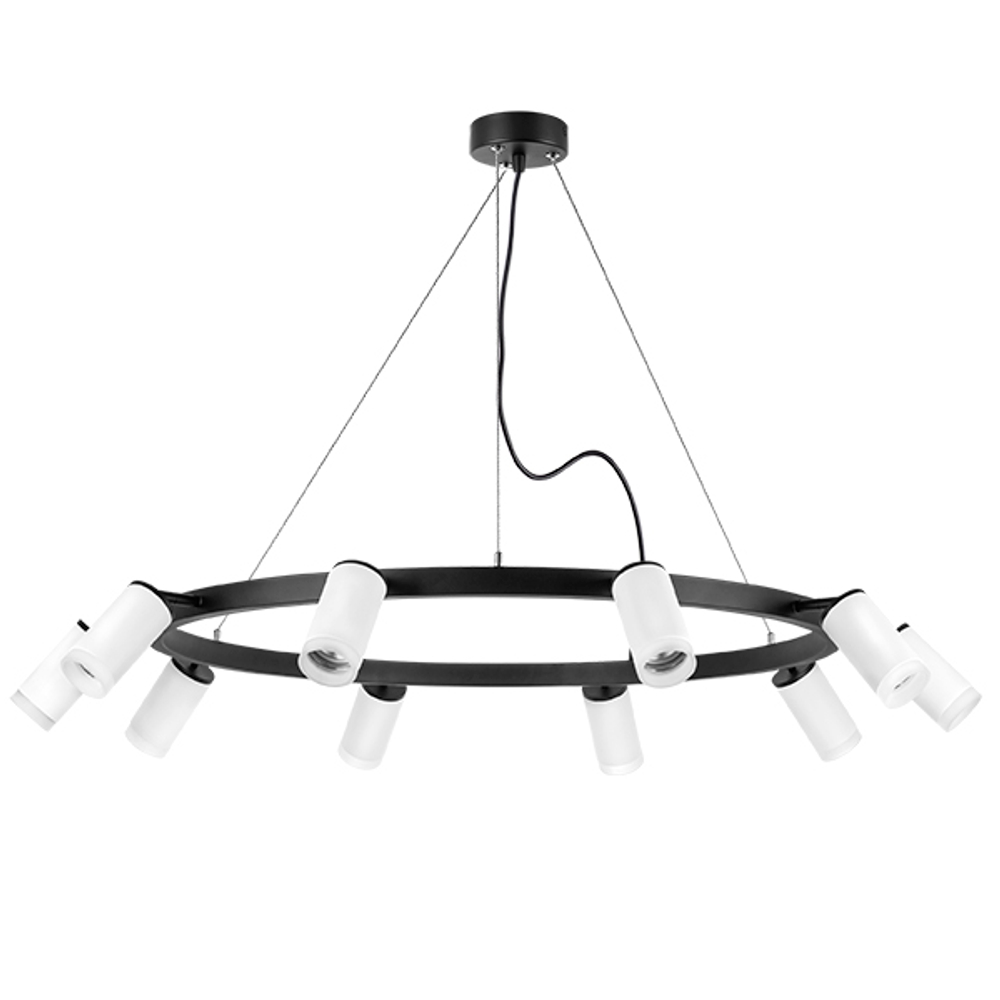 LR0203600 Люстра RULLO 10х50W GU10 ЧЕРНЫЙ/БЕЛЫЙ (571020+214436-10+202430-10)