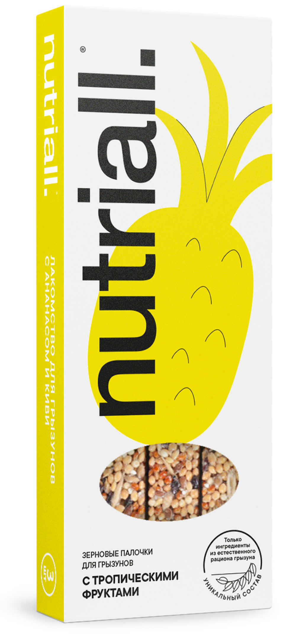 Nutriall Зерновые палочки для грызунов с тропическими фруктами 90 гр - 3 шт