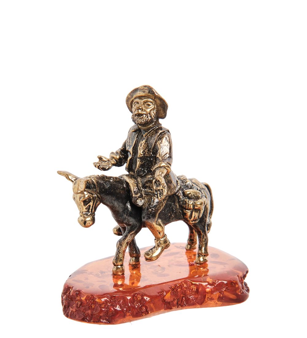 Народные промыслы AM-2184 Фигурка «Санчо Панса» (латунь, янтарь)