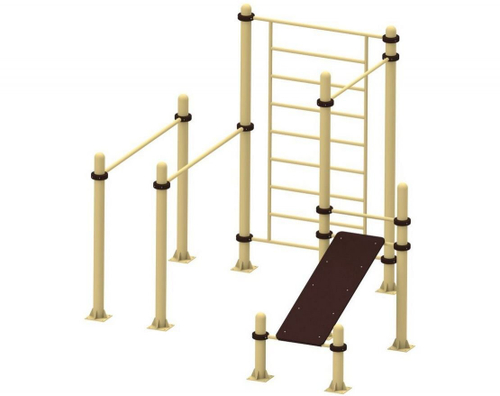 Турник, брусья, скамья для пресса, шведская стенка YSK60