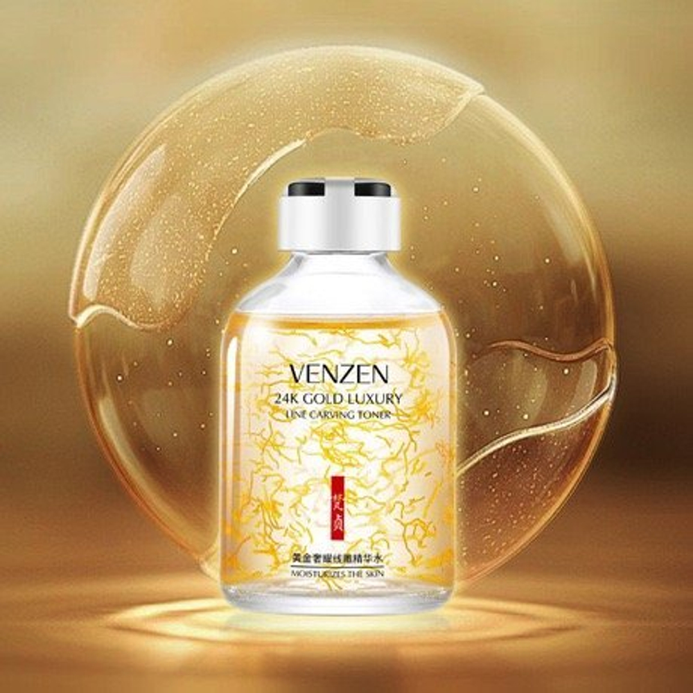 Тонер-сыворотка Venzen омолаживающая 24K Gold Luxury Line Carving Toner, 50 мл
