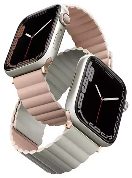 Ремешок Uniq 41/40/38мм Revix Reversible Magnetic для Apple Watch Pink/Beige (Розовый/Бежевый)