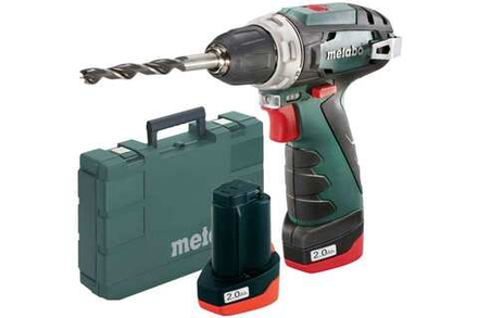 Аккумуляторная дрель-шуруповерт Metabo PowerMaxx BS 2014, 12 В, 2.0А·ч х2, кейс 600080500