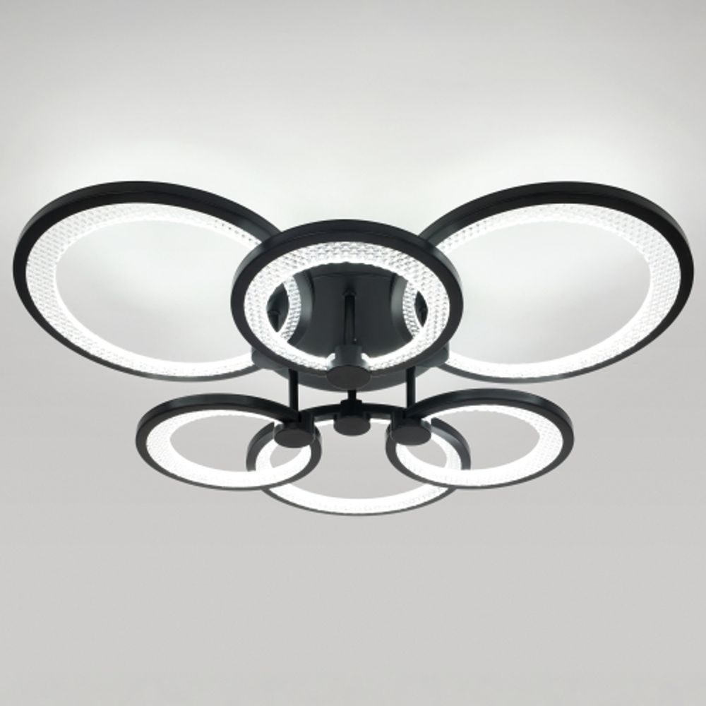 Светильник потолочный светодиодный ЭРА Модерн Odry CLL-1-117W 3K-6,5K RC BK с ДУ черный