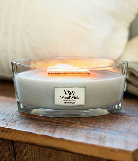 Теплая шерсть, ароматическая свеча эллипс, WoodWick