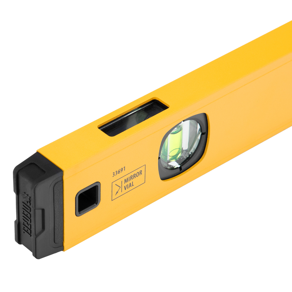 Уровень алюминиевый, магнит, фрезерованный, 3 глазка (1 зеркал.) 0,5 мм/м, 600 мм Denzel