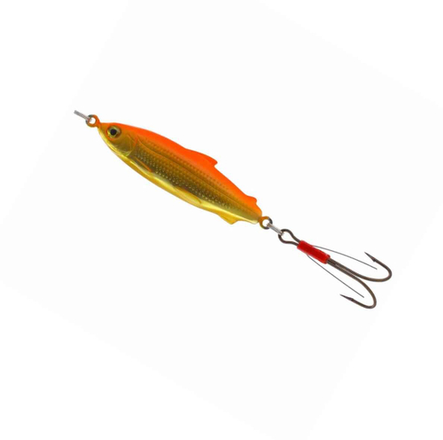 Блесна Kuusamo Muikku 90/17 незацепляйка, цвет O/Ye/G UV