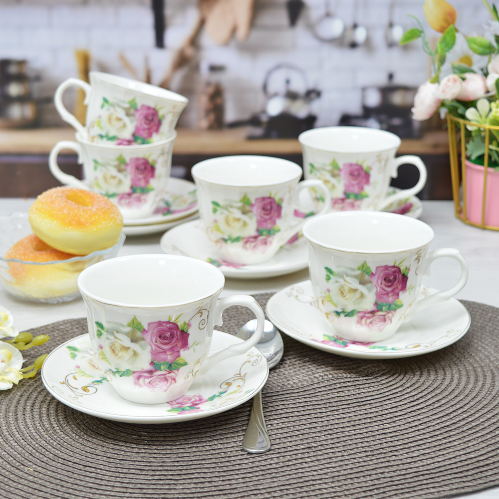 Чайный набор 12 предметов 220мл "Розовый сад"