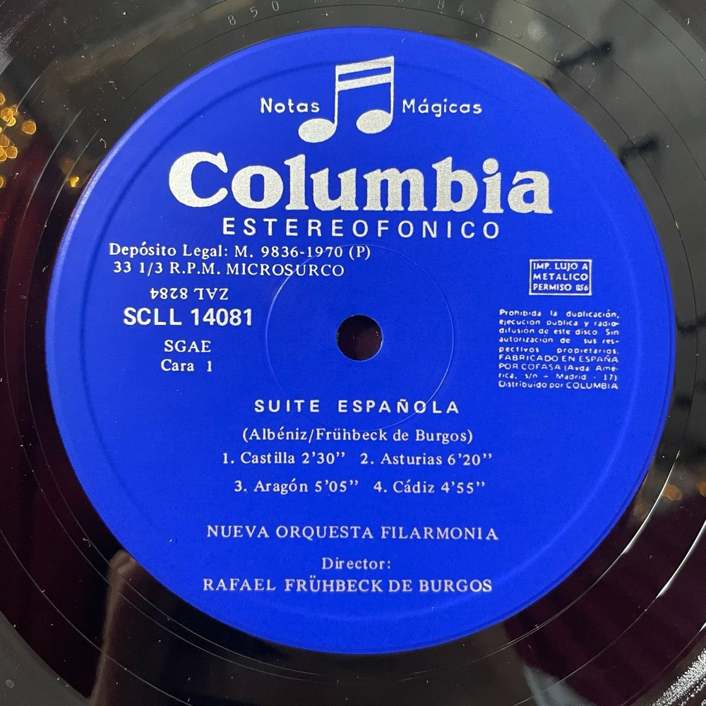 Винтажная виниловая пластинка LP Albeniz Fruhbeck De Burgos, New Philharmonia Suite Espanola (Spain 1969)