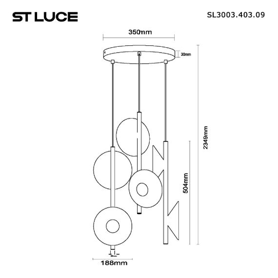Подвесная светодиодная люстра ST Luce Sentito SL3003.403.09