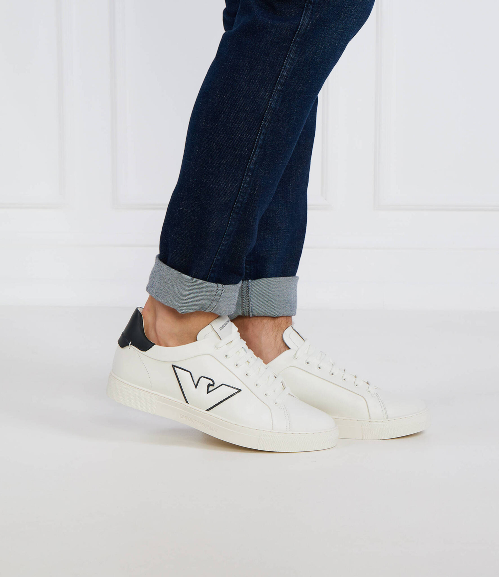 Кожаные кроссовки Emporio Armani - белый(X4X598 XN633)