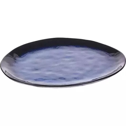 Тарелка овальная керамика ,L=27,5,B=23см синий,черный