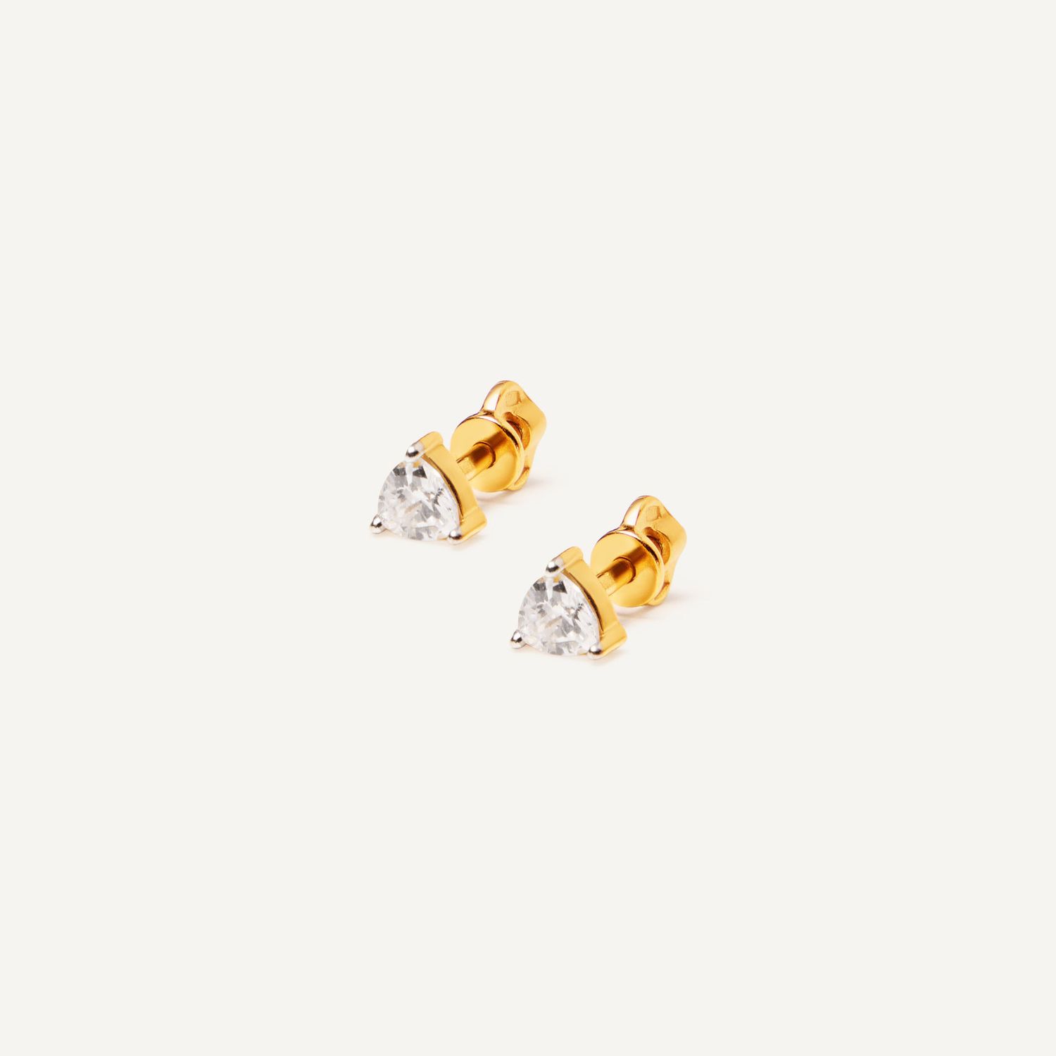 Серьги Classic Trillion Studs, Size 4, Gold