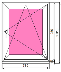 Пластиковое окно 980 х 780 ТермА Эко