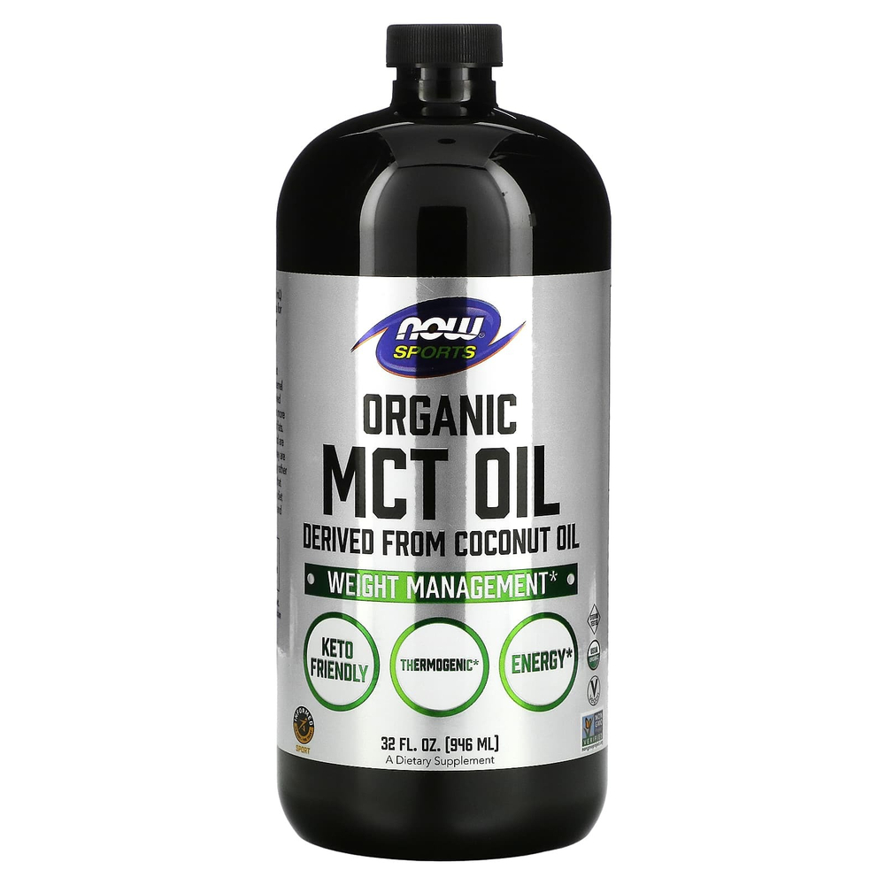 NOW Foods, Sports, органическое масло среднецепочечных триглицеридов, 14 г, 946 мл (32 жидк. Унции)