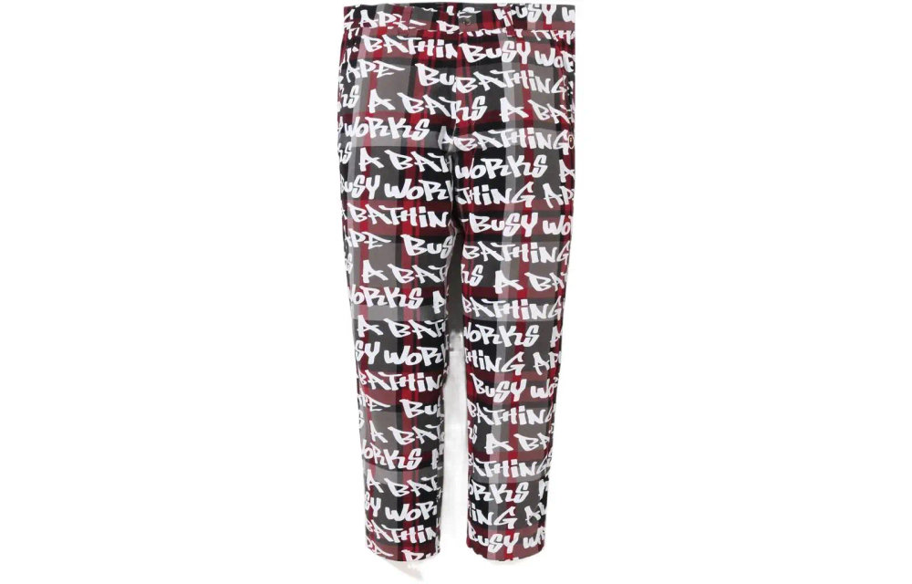 A Bathing Ape Graffiti Check One Point Relaxed Fit Брюки