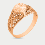 Кольцо из розового золота 585 пробы без вставки для женщин (арт. 03634)
