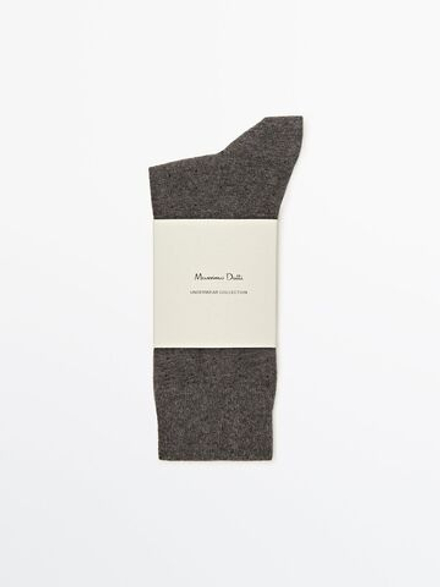 Massimo Dutti Высокие носки из смесового хлопка в горошек, маренго