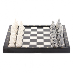 Шахматы "Северные народы" из мрамора 36,5х36,5 см G 119838