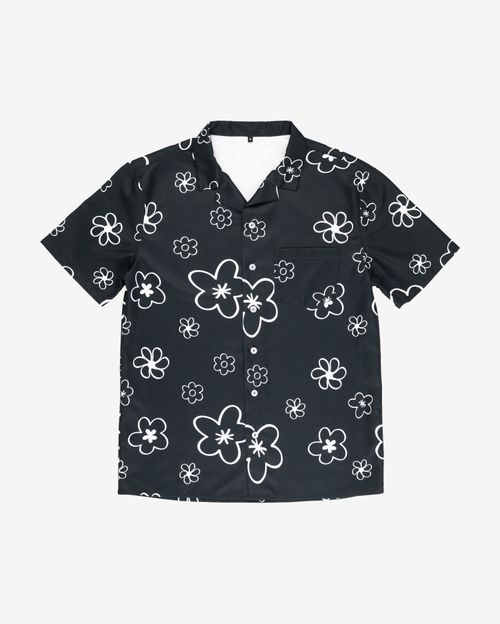 Рубашка Молодость Flower Shirt черная