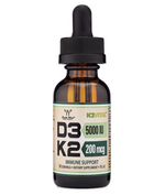 Double Wood Supplements - Vitamin D3 + K2 Liquid - 5000 IU D3, 200 mcg K2 / mL, 30 servings