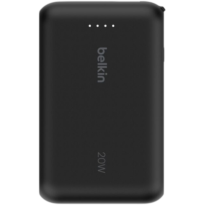 BELKIN 10k PD20w Integrated USB-C Cable Power Bank, Black