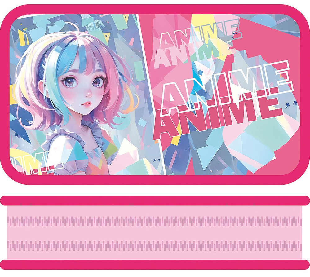 Пенал 2 секц. большой тканевый торец 190/105 "Анимемания 2025" (Пчелка)