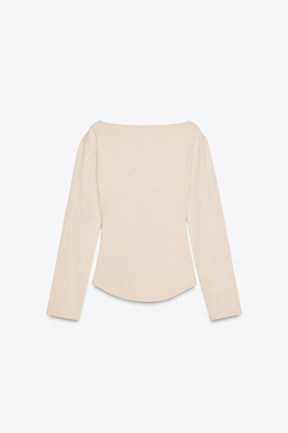 ZARA ТОП СО СБОРКАМИ СБОКУ, КАМЕННЫЙ