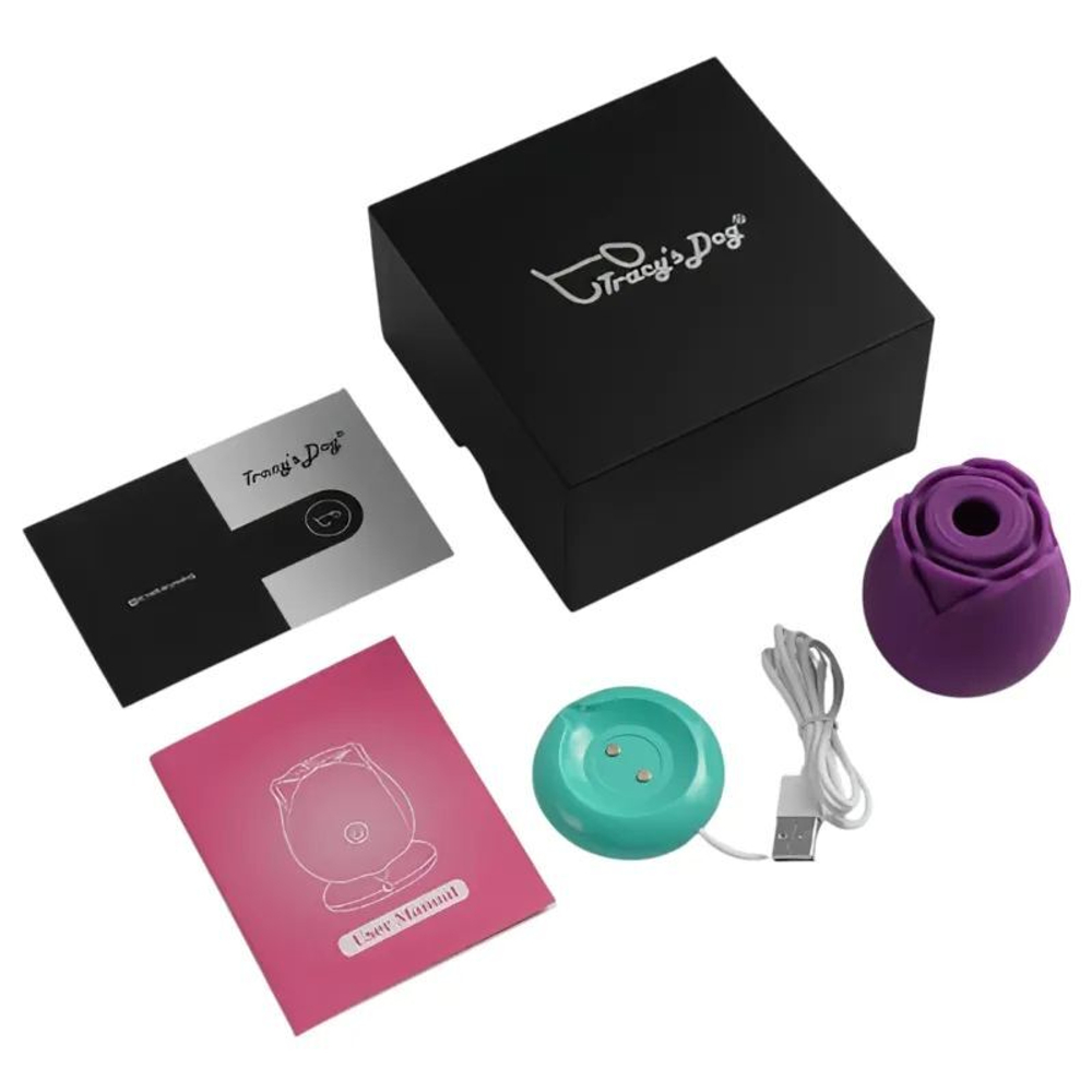 Фиолетовый вакуумный стимулятор Rose