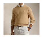 Фактурный хлопковый свитер с круглым вырезом Polo Ralph Lauren