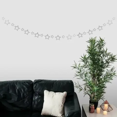 Растяжка «Звёздная ночь» 2,5 м 10 см Глянцевый, (24 штук), серебро