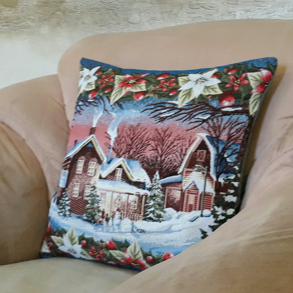 Декоративный гобеленовый чехол для интерьерной подушки (47*47) Волшебный вечер