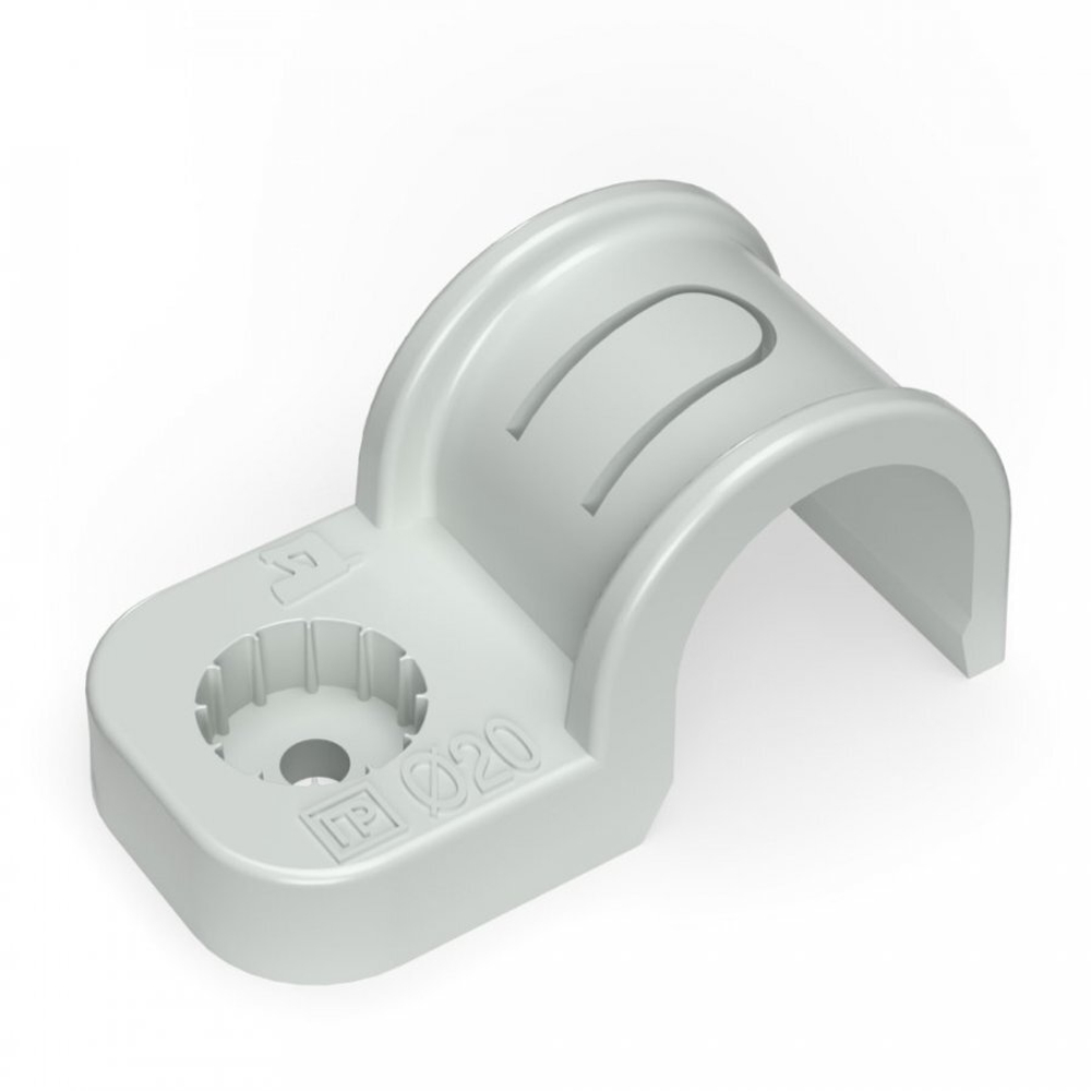 Крепеж-скоба односторонняя для п/м серая d20 мм (Промрукав)