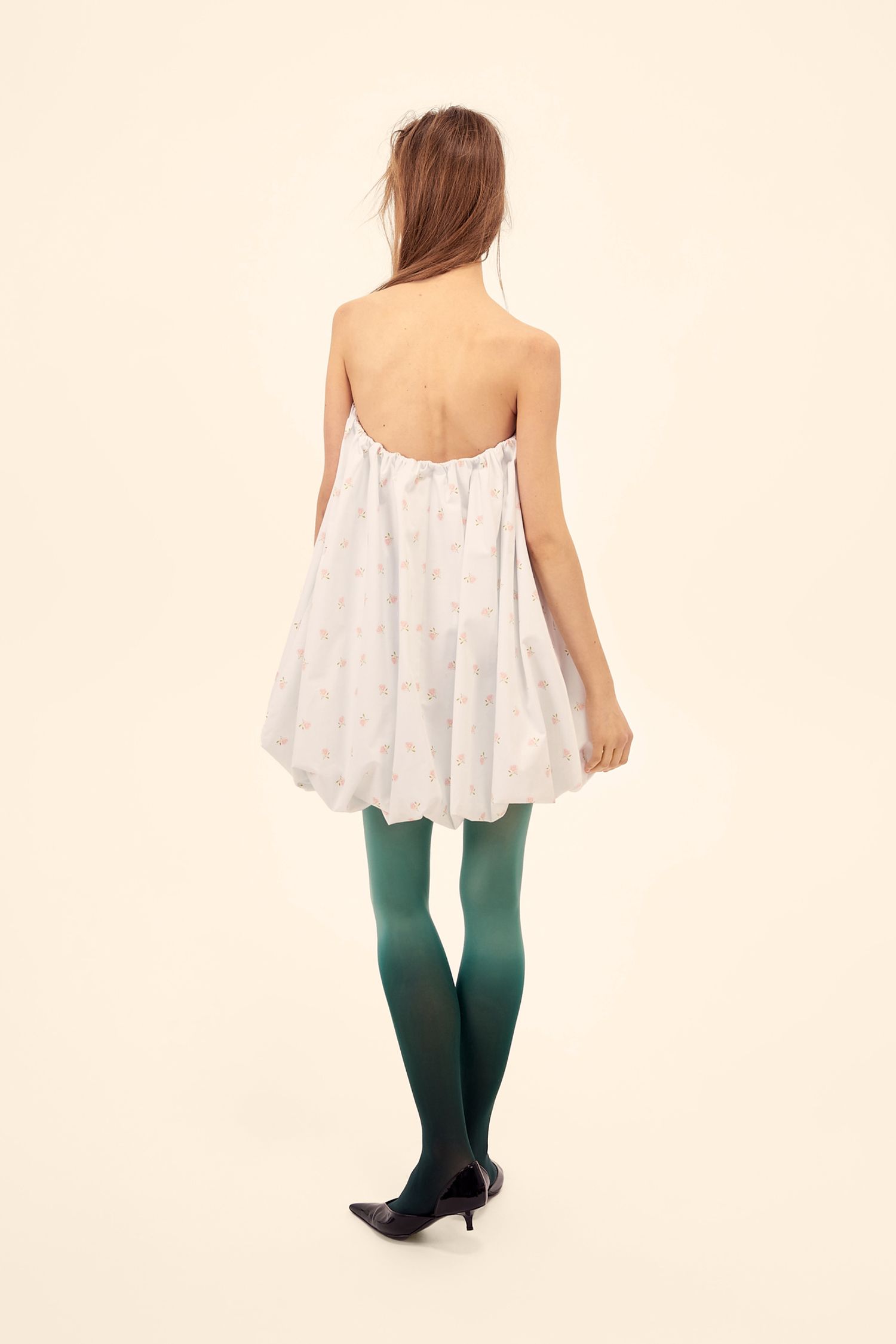 Платье с цветочным принтом (Balloon), белое