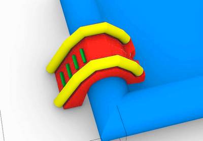 Надувная мини-лестница для бассейна из ПВХ, красный, 3,3*1,7*2,1 м