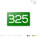Номер на дверь 325, табличка на дверь для офиса, квартиры, кабинета, аудитории, склада, зеленая 120х70 мм, Айдентика Технолоджи