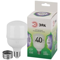Лампа светодиодная ЭРА GREEN LINE LED POWER T80-40W-865-E27/E40 GL 40Вт колокол холодный свет Е27/Е40 | Лампы cветодиодные POWER
