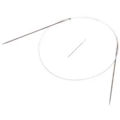 Спицы вязальные круговые стальные №12 80см + иголка