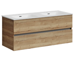 Тумба подвесная SANCOS Urban 1190х450х550, c двумя ящиками оснащенными доводчиками, дуб галифакс натуральный , арт. UR120-2EG