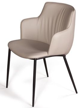 Стул с подлокотниками Sofia, экокожа soft-touch, серый