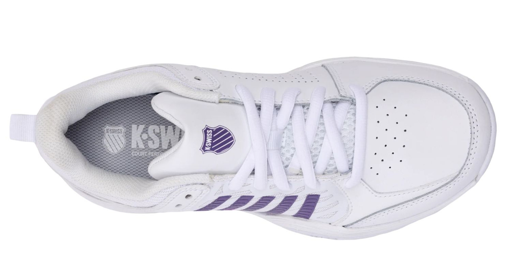 Женские Кроссовки теннисные K-Swiss Court Express 2 Clay - white/purple haze/neon lavender