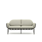 Уличный 2-местный диван Joncols с бежевой обивкой и серым алюминием 164 см