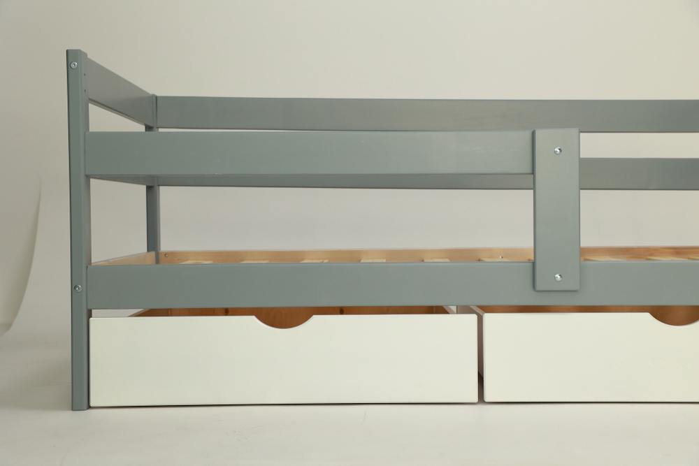 Кровать подростковая "Софа" 160*80 см серая 1 борт (ДМВ)