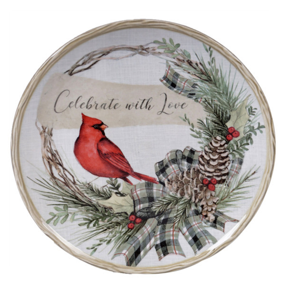 Тарелка закусочная Certified Int. Плющ и остролист.Кардинал 23см